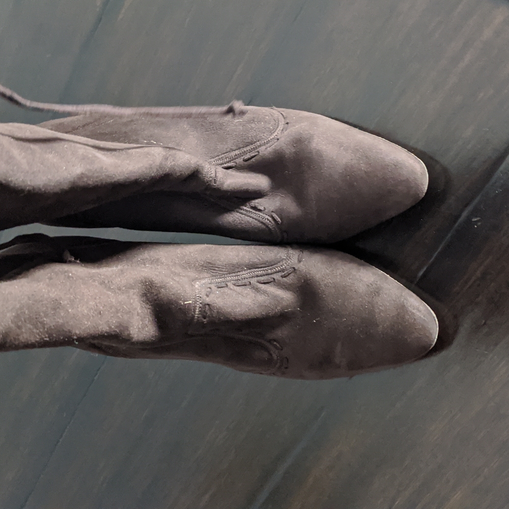 Knee high suede boots